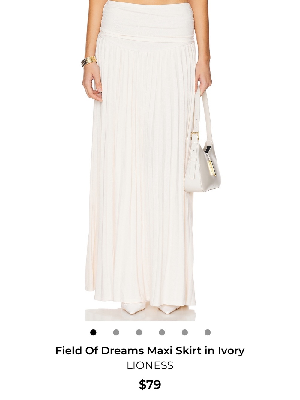 Lioness Ivory Fold-Over Waist Maxi Skirt
